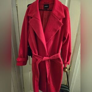 Express Women's Hot Pink Long Coat